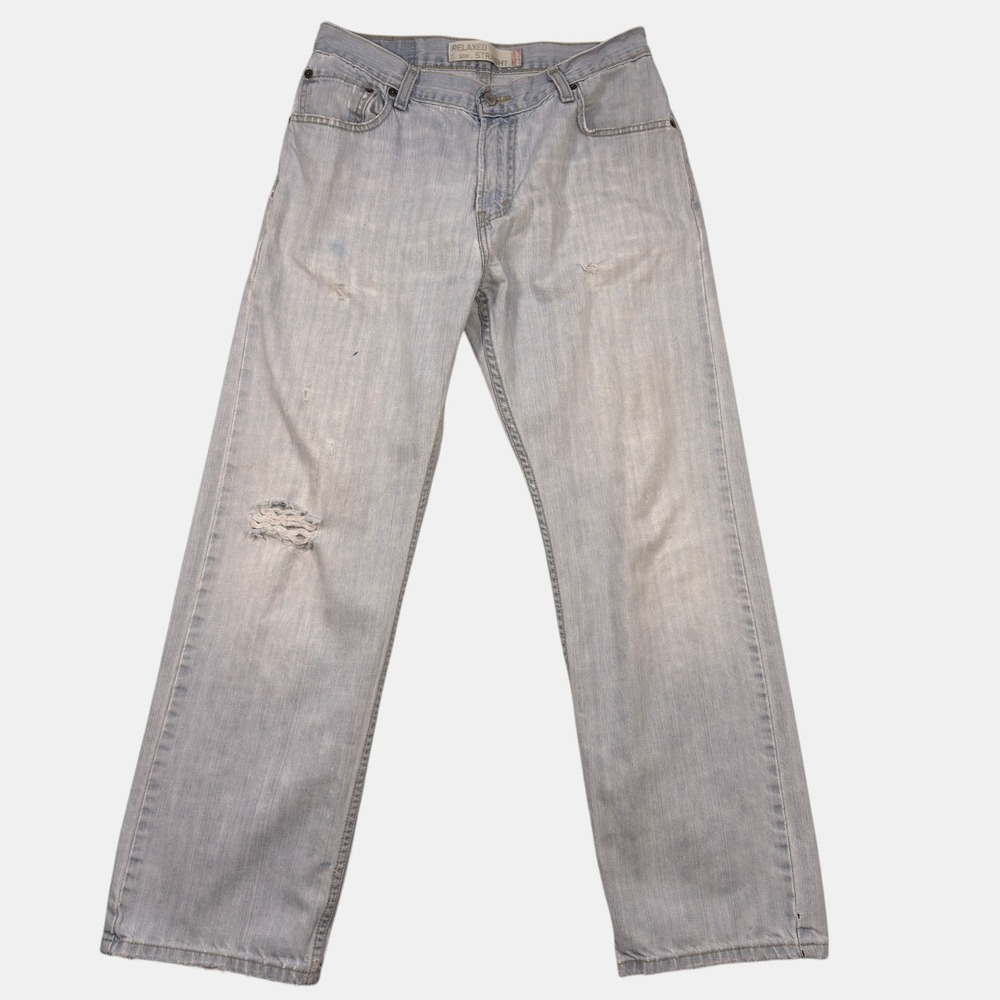 Levi's 559 Relaxed Straight 30x30 Mens Distressed Light Wash Blue Jeans